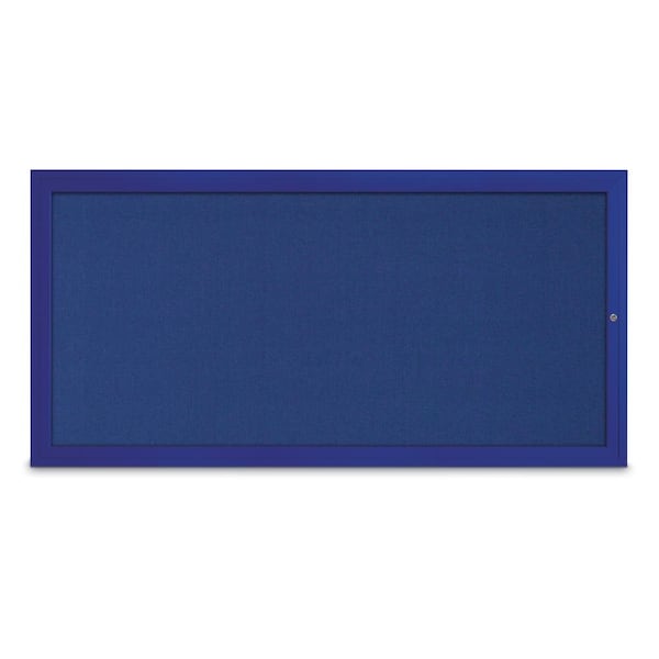 Slim Enclosed Corkboard, 24"x36", Black Alum Frame/Burgundy